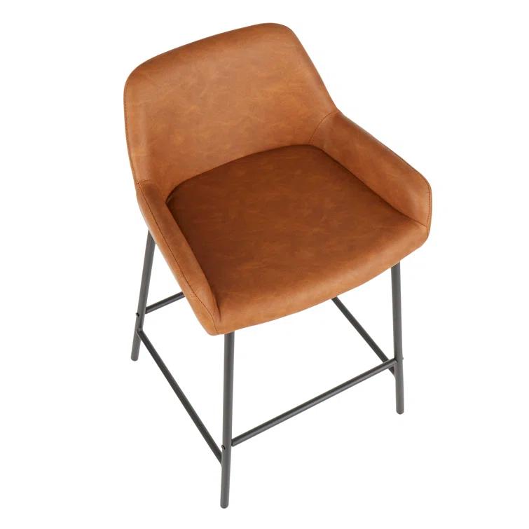 Steelside™ Greely Upholstered Counter Stool with Metal Frame (Set of 2)