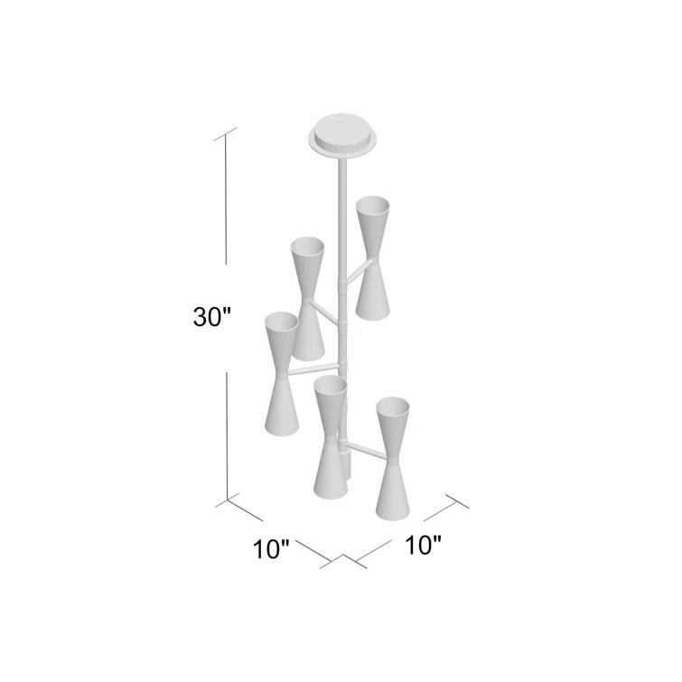 Kalco Milo 10 - Light Steel Dimmable Sputnik Modern Linear Chandelier