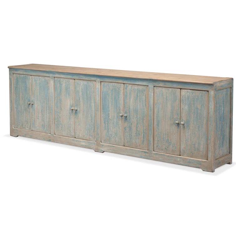 Antique Blue 122'' Traditional Wooden Sideboard