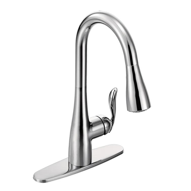 Moen Arbor One Handle Pulldown Kitchen Faucet Featuring Power Boost and Reflex
