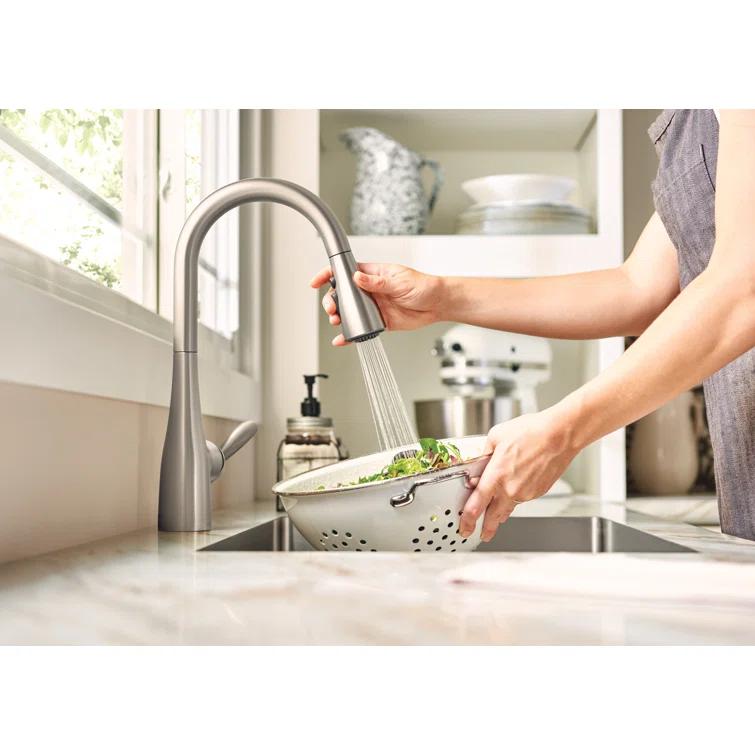 Moen Arbor One Handle Pulldown Kitchen Faucet Featuring Power Boost and Reflex