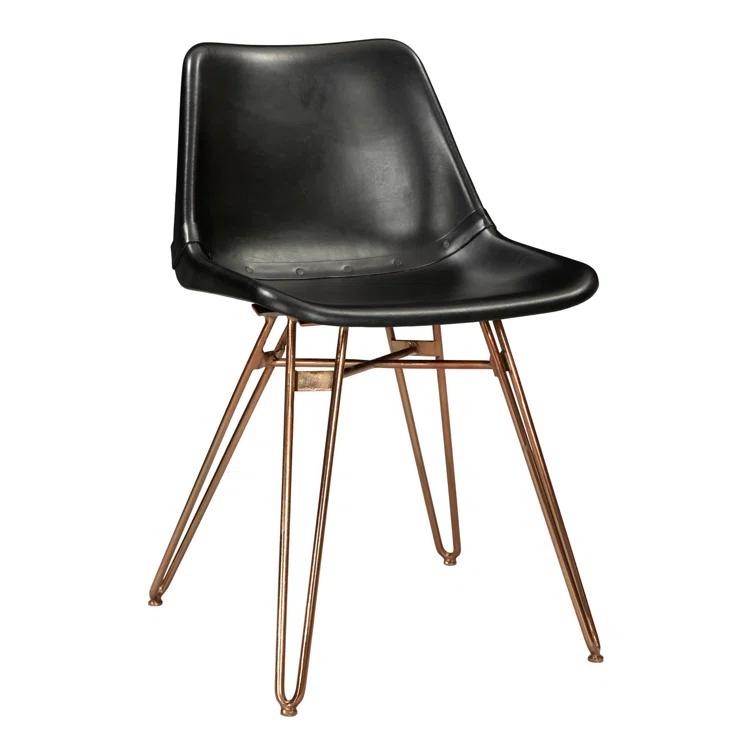Gingerich 18'' H Genuine Leather Upholstered Side Chair