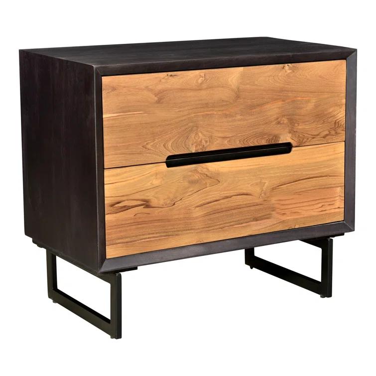 Moe's Home Collection Vienna 2-Drawer Wood Nightstand in Brown