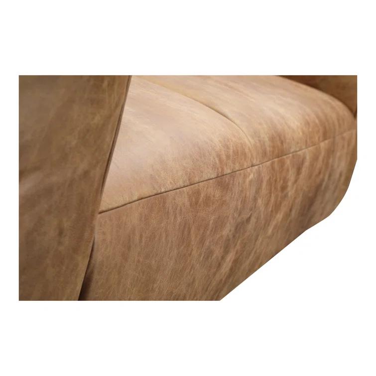 Bolton Cappuccino Genuine Leather Track Arm Sofa