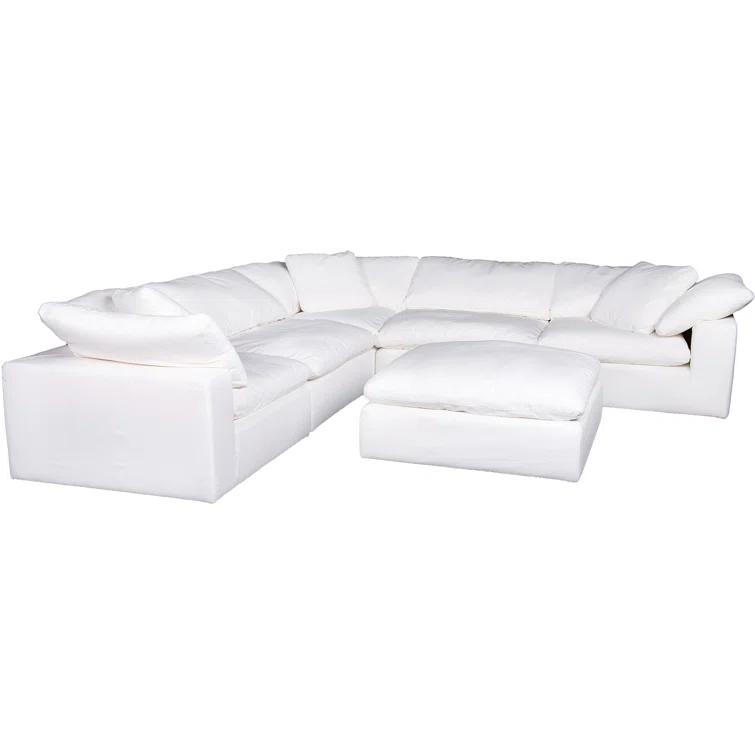 Moe's Home Clay Livesmart Fabric White Modular Sectional YJ-1003-05