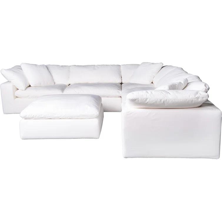 Moe's Home Clay Livesmart Fabric White Modular Sectional YJ-1003-05