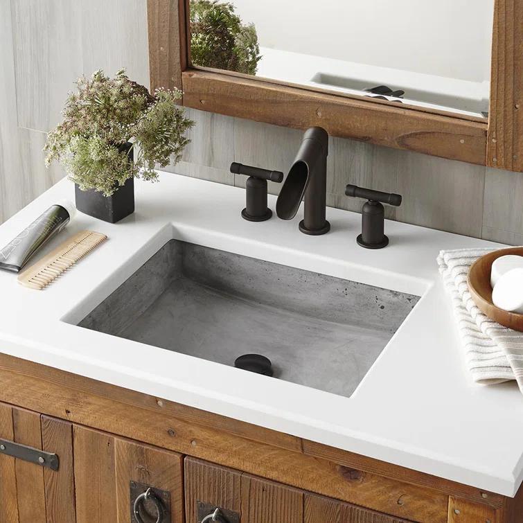 NativeStone Stone Handmade Rectangular Undermount Bathroom Sink