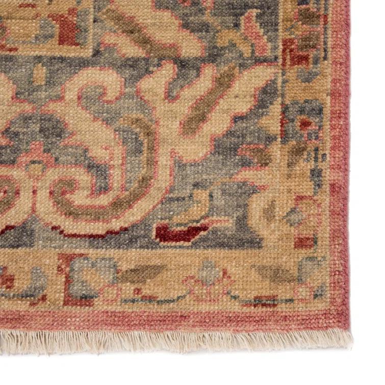 Inspirit Wool Oriental Area Rug in Blue/Beige/Red