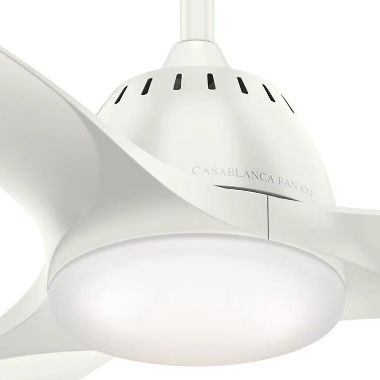 Casablanca Fan 52" Wisp 3 - Blade LED Standard Ceiling Fan with Remote Control and Light Kit Included