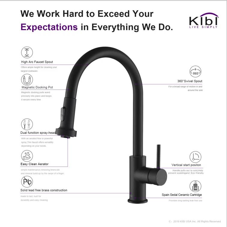 KIBI Casa Pull Down Kitchen Faucet