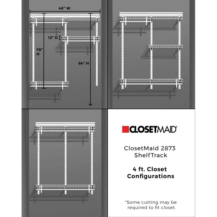 ShelfTrack 48" W - 72" W Closet System Starter Kit