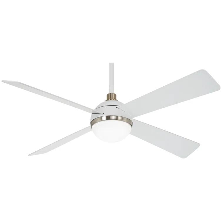 54" 4 - Blade LED Standard Ceiling Fan with Remote Control and Light Kit Included