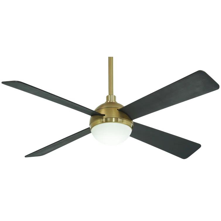 54" 4 - Blade LED Standard Ceiling Fan with Remote Control and Light Kit Included