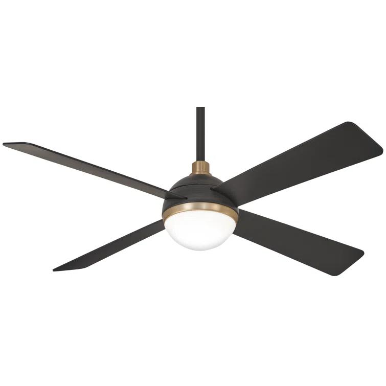54" 4 - Blade LED Standard Ceiling Fan with Remote Control and Light Kit Included