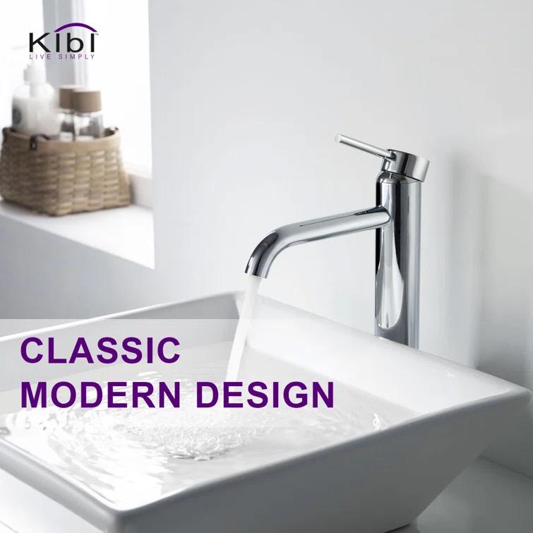 KIBI C-KBF1009CH-KPW101CH Circular Vessel Sink Faucet Single-handle Bathroom Faucet