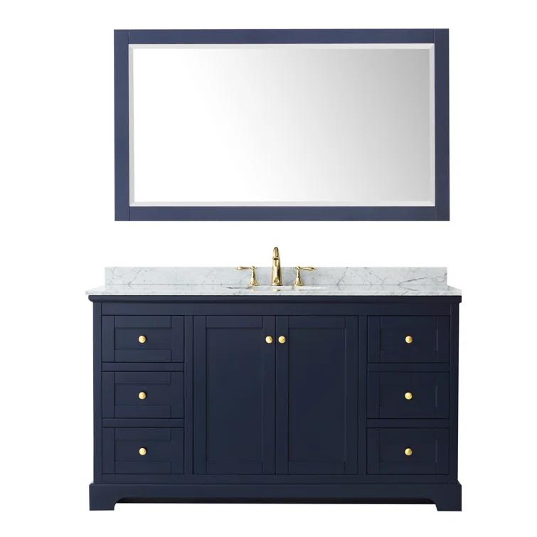 Wyndham Collection Avery 60" Single Bathroom Vanity Set with Mirror & Reviews | Wayfair