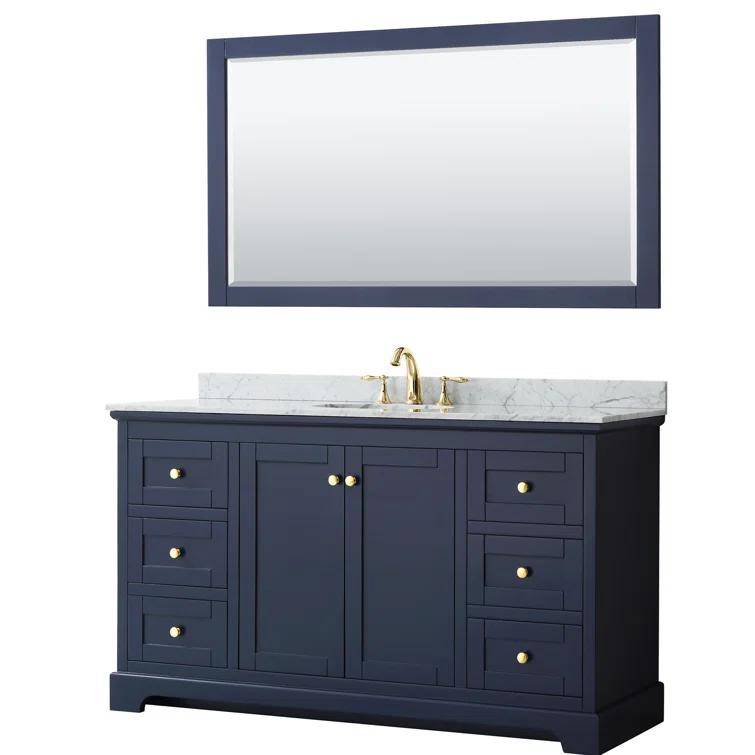 Wyndham Collection Avery 60" Single Bathroom Vanity Set with Mirror & Reviews | Wayfair