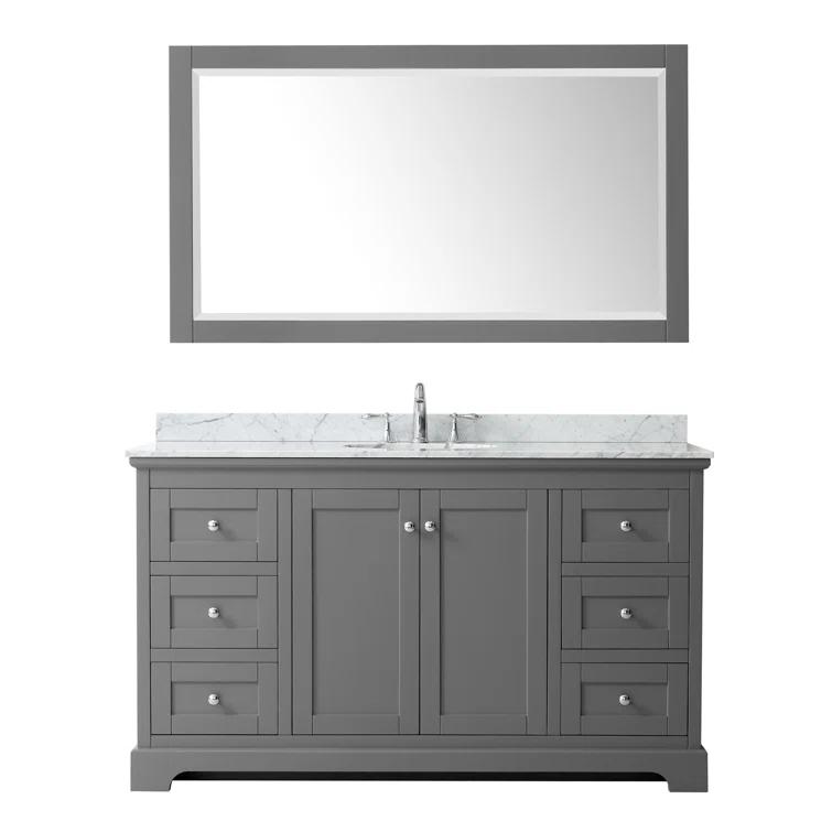 Wyndham Collection Avery 60" Single Bathroom Vanity Set with Mirror & Reviews | Wayfair