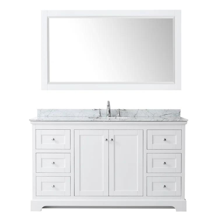 Wyndham Collection Avery 60" Single Bathroom Vanity Set with Mirror & Reviews | Wayfair