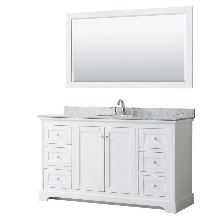 Wyndham Collection Avery 60" Single Bathroom Vanity Set with Mirror & Reviews | Wayfair