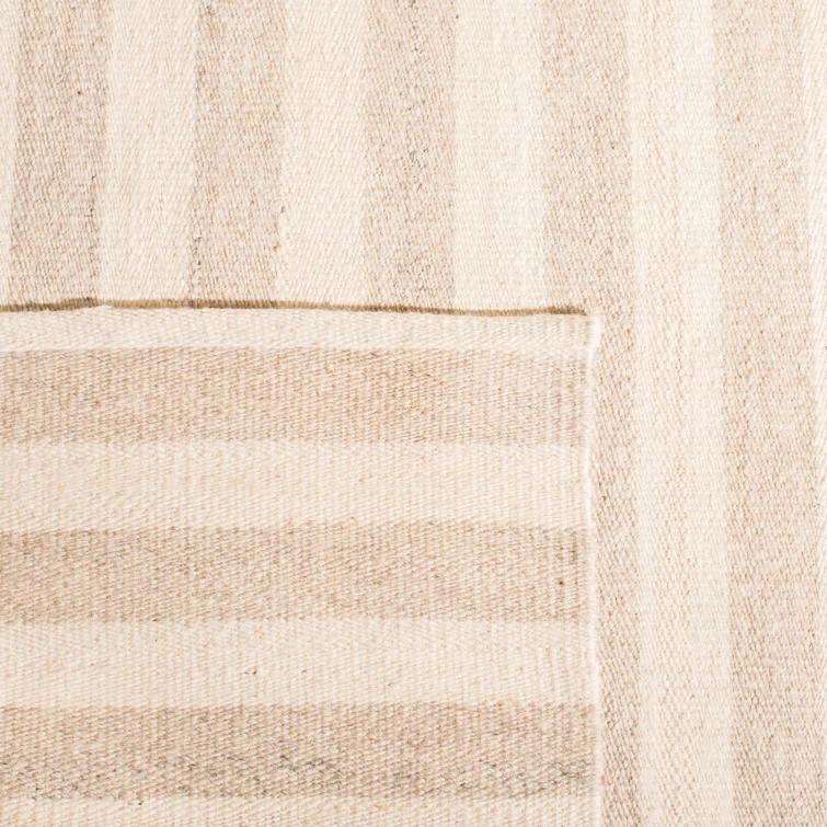 Coastal Tones Handwoven Wool Stripe Area Rug 10' x 14'