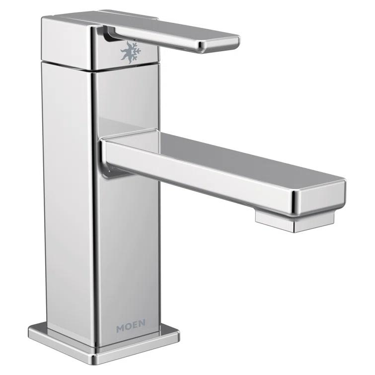 90 Degree Single Hole Bathroom Faucet with Drain Assembly