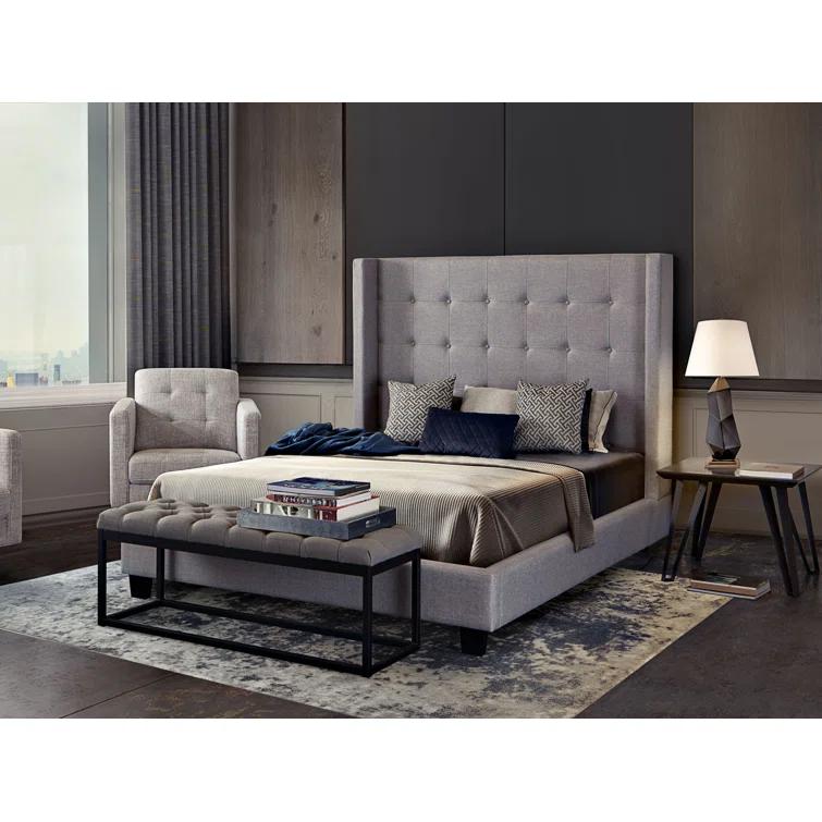 Madison Ave Upholstered Wingback Bed