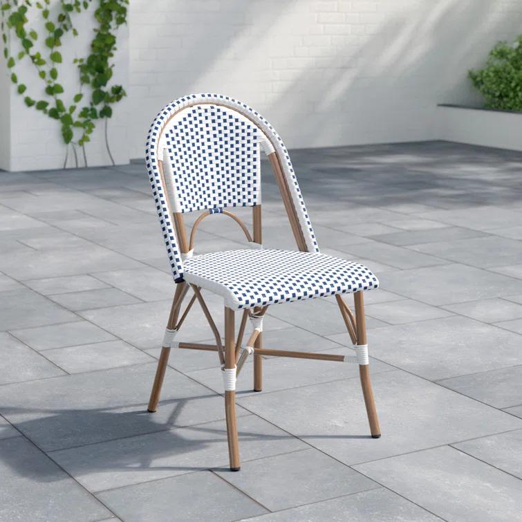 Casidy Polyethylene (PE) Wicker Wicker Outdoor Dining Side Chair