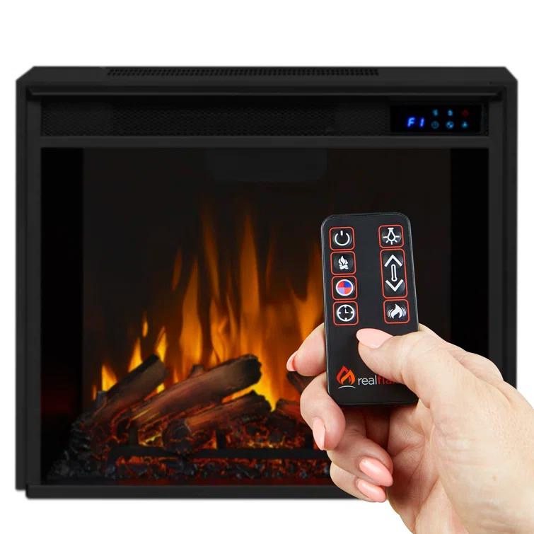 Marlowe 70" Electric Fireplace TV Stand in Black by Real Flame