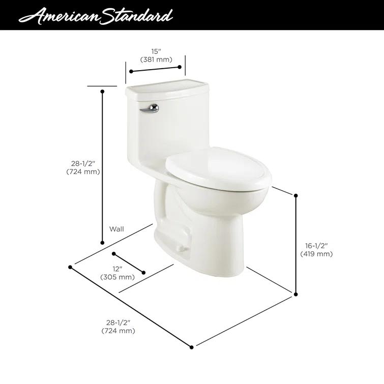 American Standard Cadet 1.28 Gallons GPF Elongated Floor Mounted Kit (Seat Included)