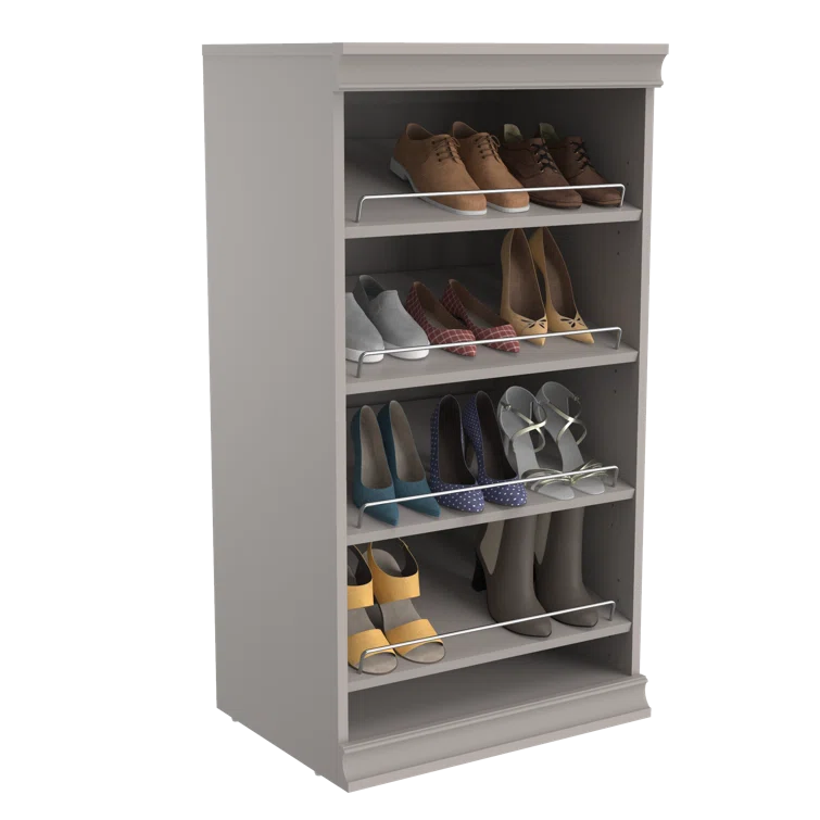 Modular Storage 21.38" W Shoe Shelf Unit with 4 Shelves