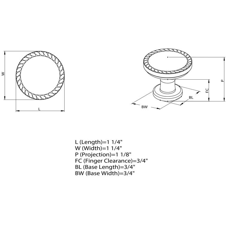 Allison 1 3/16" Diameter Mushroom Knob