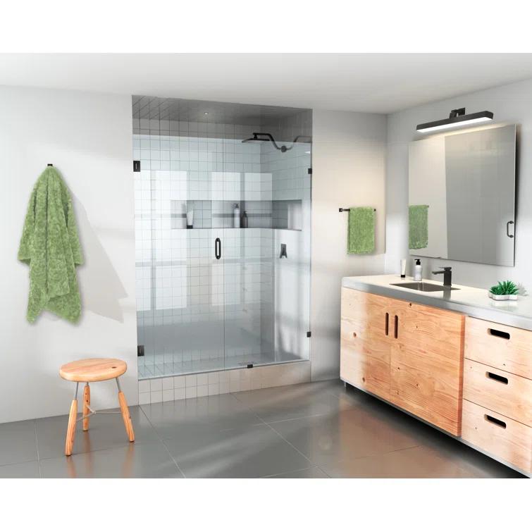 Illume 64.25 in. x 78 in. Fully Frameless Wall Hinge Shower Door