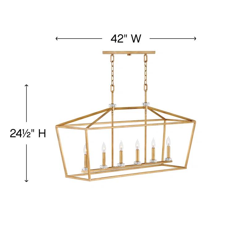 Stinson 6 - Light Kitchen Island Linear Pendant with Crystal Accent