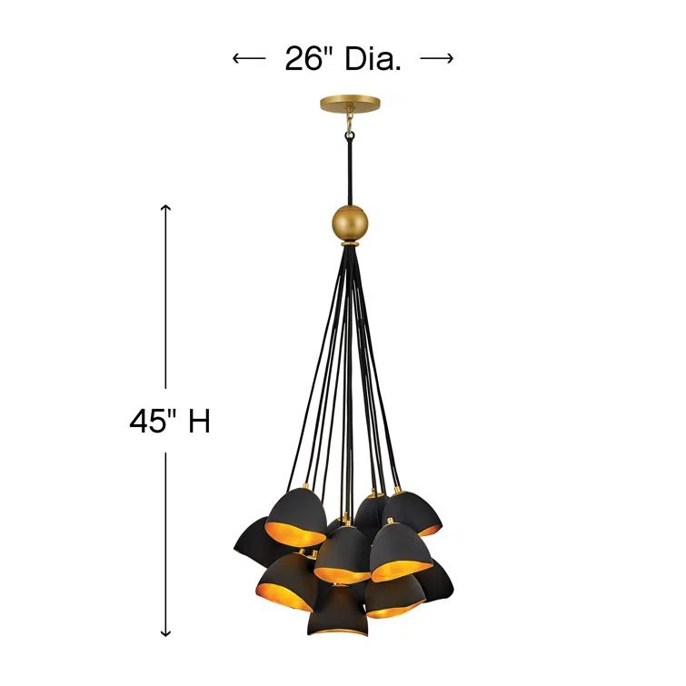 Nula Fifteen-Light Cluster Bell Chandelier by Lisa McDennon