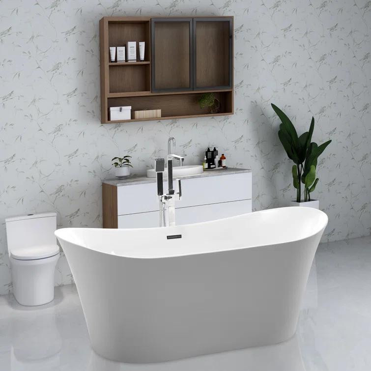 67" x 31" Freestanding Soaking Bathtub