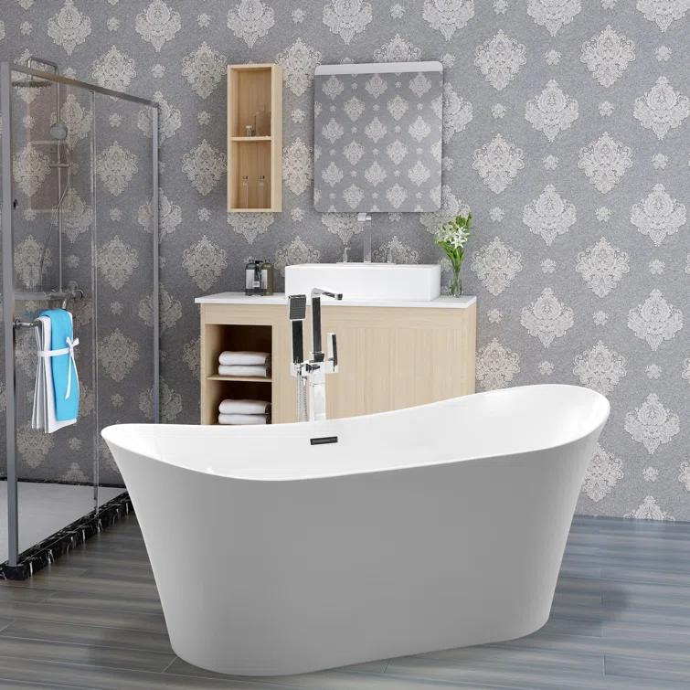 67" x 31" Freestanding Soaking Bathtub