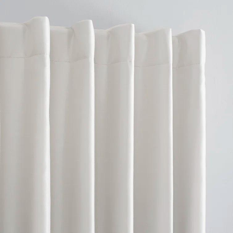Faux Dupioni Silk Thermal Extreme 100% Blackout Back Tab Curtain Panel