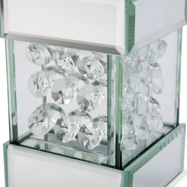 Michael Amini Montreal 20'' H Glass Tabletop Candlestick (Set of 2)