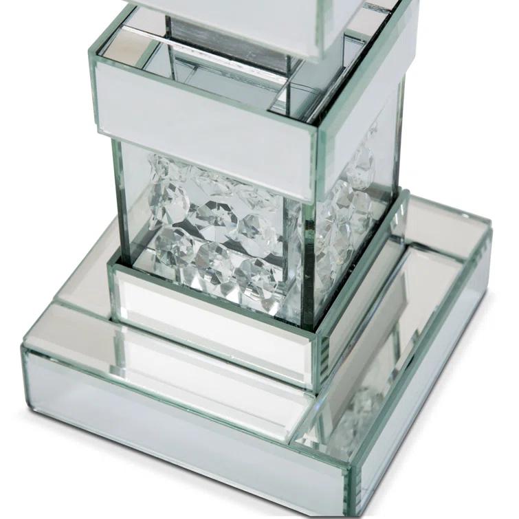 Michael Amini Montreal 20'' H Glass Tabletop Candlestick (Set of 2)