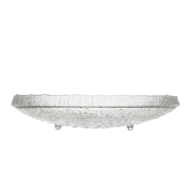 Iittala Ultima Thule Glass Sleek Decorative Plate in Clear