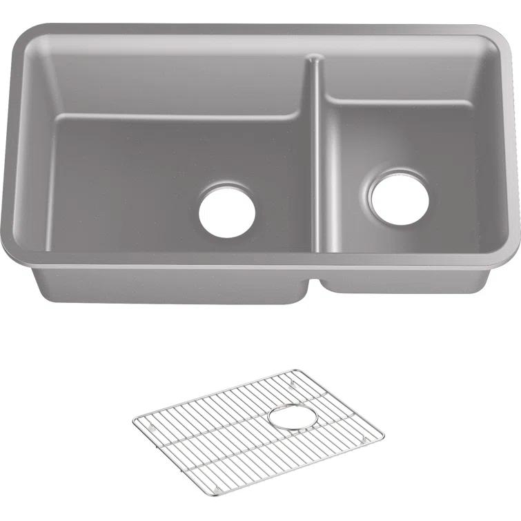 Cairn® 34" L x 18" W Double Basin Undermount with Accessories