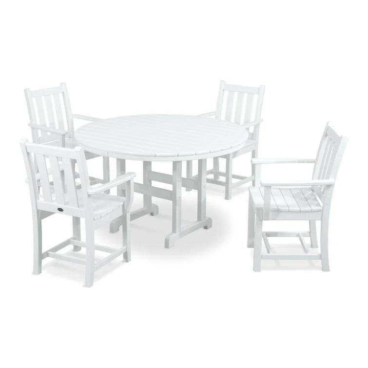 Traditional Garden 5-Piece Round Farmhouse Dining Set