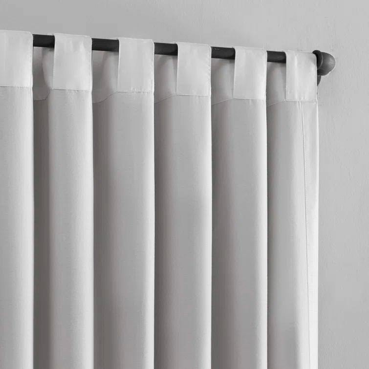 Faux Dupioni Silk Thermal Extreme 100% Blackout Back Tab Curtain Panel
