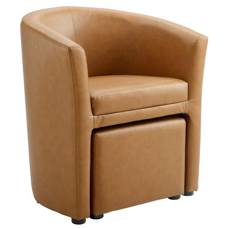 Modway Divulge Modern Leatherette Armchair and Ottoman