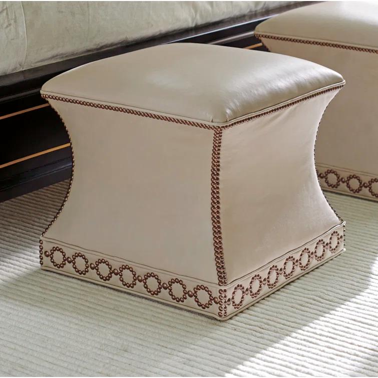 Carlyle Merino Leather Ottoman