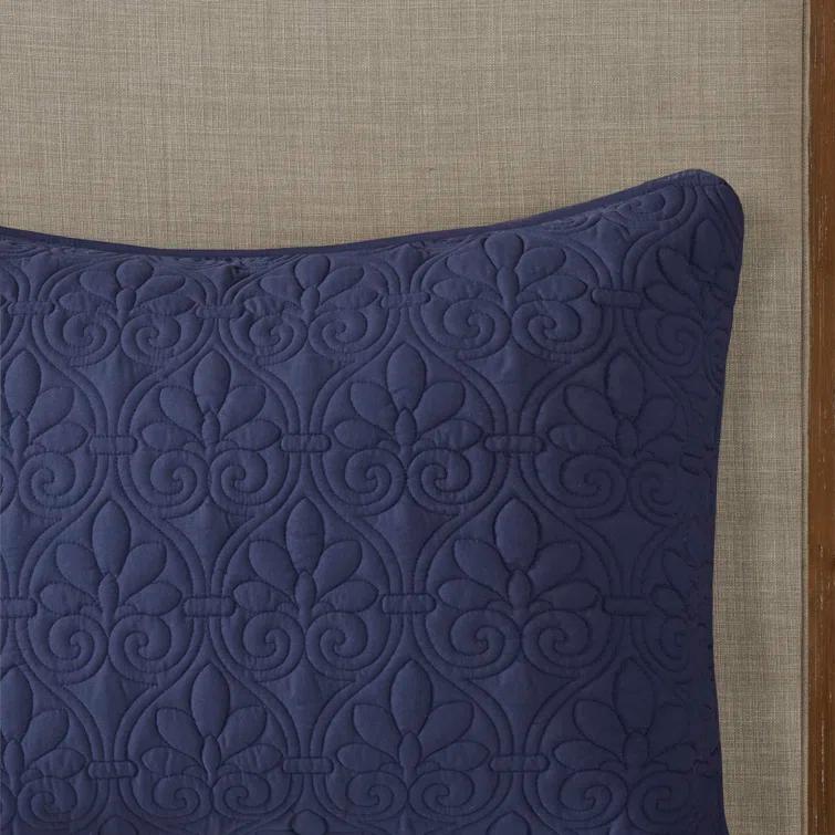 Madison Park Quebec 3 Piece Split Corner Pleated Quilted Bedspread
