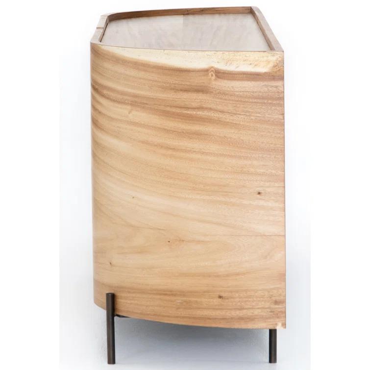 Lunas 77'' Gold Guanacaste Modern Sideboard