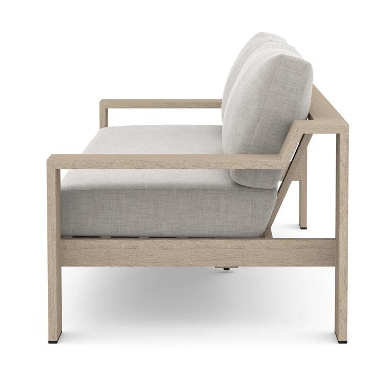 Stone Gray Teak Two-Seat Outdoor Couch