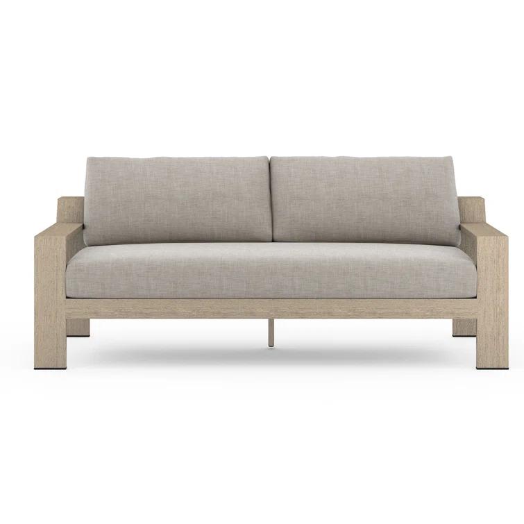 Stone Gray Teak Two-Seat Outdoor Couch
